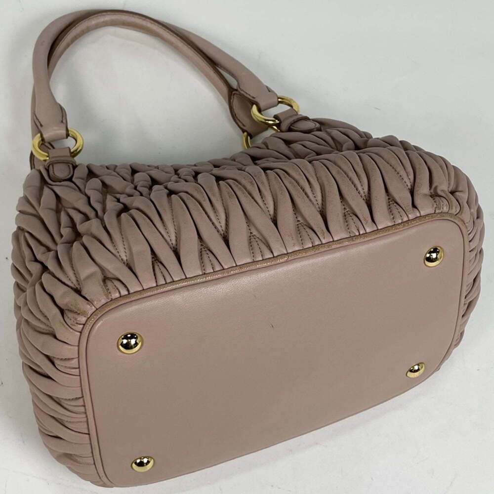 Miu Miu Miu Matelasse Handbag, 2-Way Shoulder Bag, Gathered Leather Pink Beig... - Picture 2 of 8